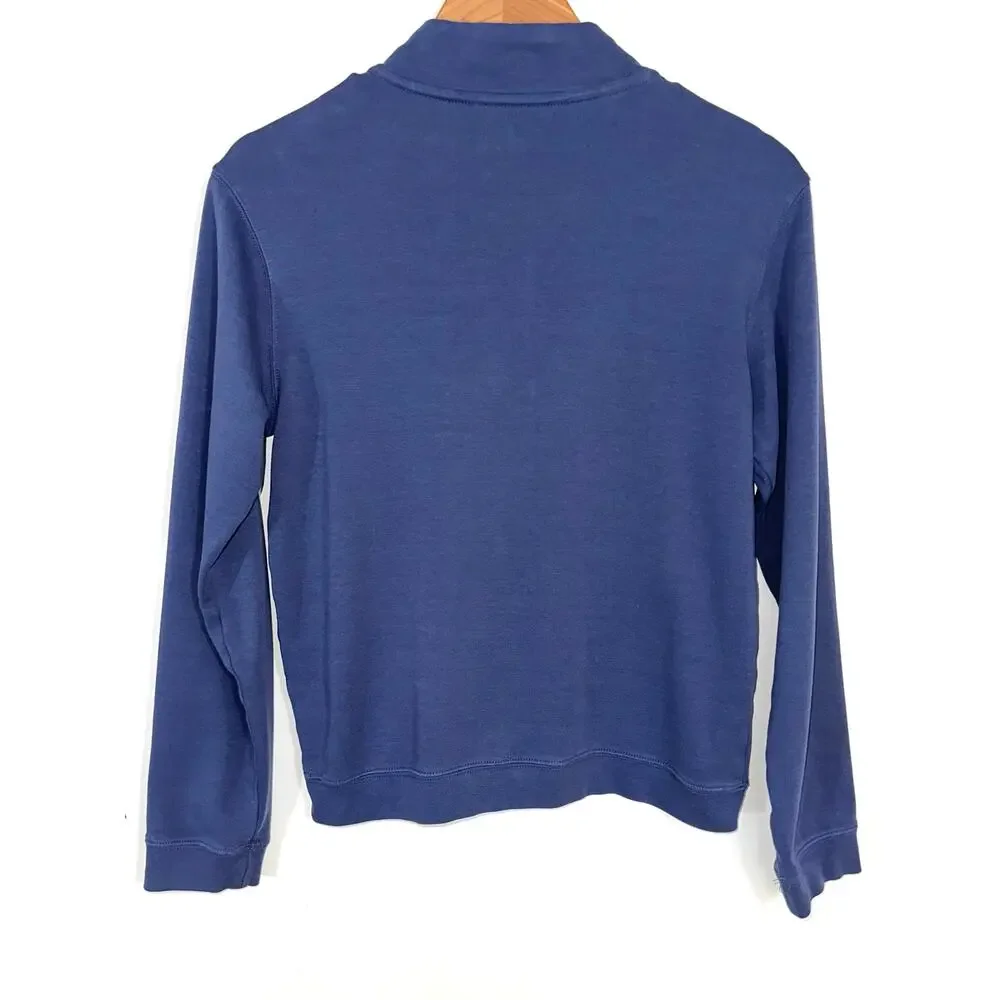 Johnnie-O West Coast Prep Boys Blue Balboa Jr 1/4 Zip Cotton Pullover Size 12